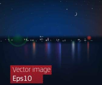 Vector De Vista Hermosa Noche