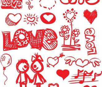 Graffitistyle Valentine Day Vector Elements