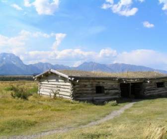 Cabaña De Troncos De Wyoming De Parque Nacional De Grand Teton