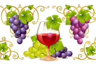 Grape And Wine Vector