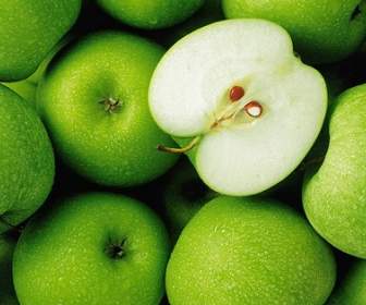 Grüner Apfel Hintergrund Hat Foto