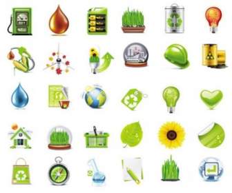 Grüne Detaillierte Vektor-icons