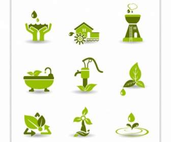 Grüne Öko-Symbole