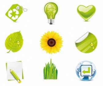 Grüne Öko-Vektor-icons