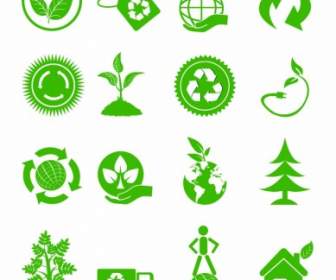 ícones De Ecologia Verde