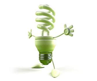 Green Energysaving Bulbs Boy Picture