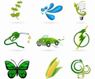 Iconos De Ambiente Verde