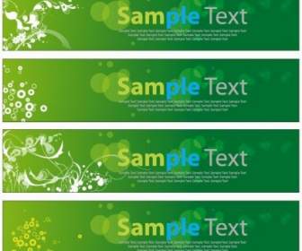 Green Floral Banners