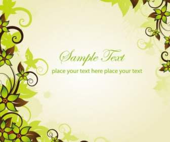 Green Floral Frame Vector Graphic