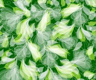 Fondo Transparente Verde Patrón Floral