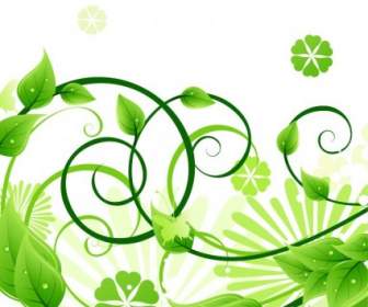 Ilustración De Vector Floral Verde