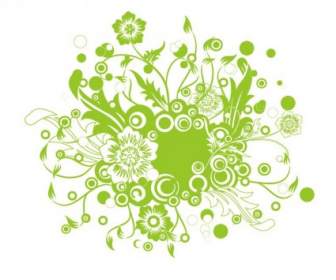 Зеленый цветочный вектор Иллюстрация искусства
