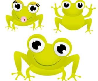 Green Frog With Big Eyes Vector