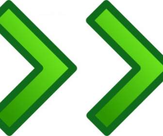 Зеленый прямо двойные стрелки установите картинки