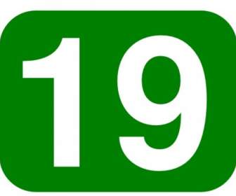 Green Rounded Rectangle With Number Clip Art