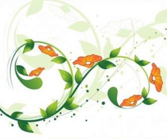 Grüne Windung Floral Vektor-illustration