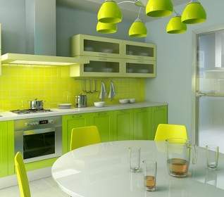 зеленые тона изображения кухня