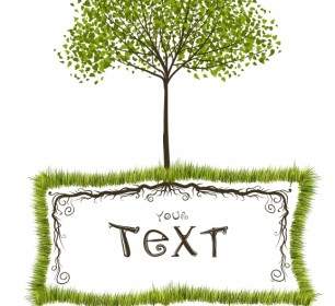 Grüner Baum-Text-Feld-Vektor