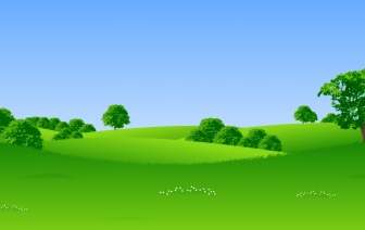 Green Trees Landscape Vector