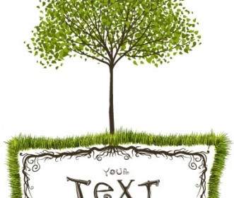 Caixa De Texto De Vetor De árvores Verdes