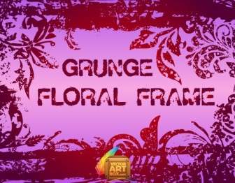 Cadre Floral Grunge