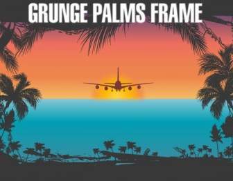 Grunge-Palmen-frame