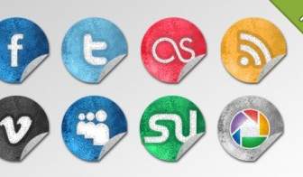 Grunge Social Network Icons