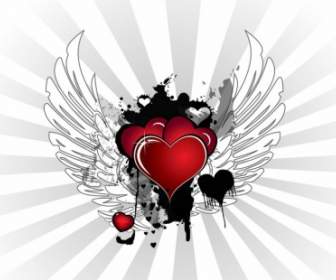 Corações Do Dia Dos Namorados De Grunge