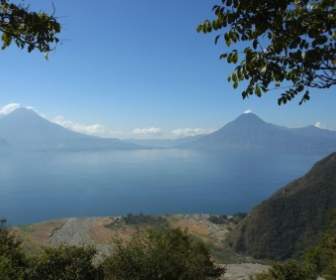 Lago De Paisagem De Guatemala