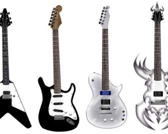 Forma Diferente Da Guitarra Free Vector Pack