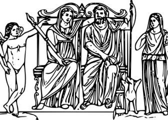 冥王ハーデスとペルセポネのクリップアート