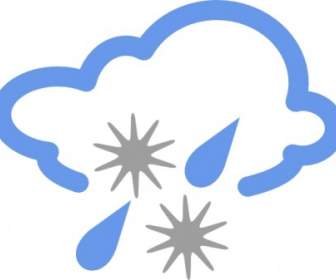 Hagel Und Regen Wetter Symbol ClipArt