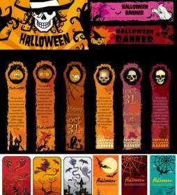 Halloween Banner Elemento Vettoriale