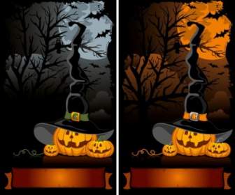 Halloween-Cartoon-Hintergrund-Vektor