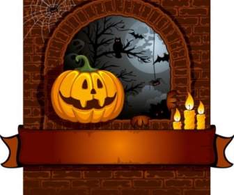 Halloween Cartoon Background Vector