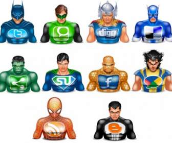 حزمة رموز هالوين Superheros الاجتماعية الأيقونات