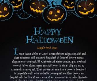 Halloween Poster Indah Latar Belakang Vektor