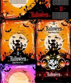 Halloween Poster Dirancang Vektor