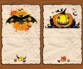 Halloween Pumpkin Bat Background Vector