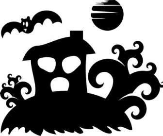 Halloween Spooky House Silhouette