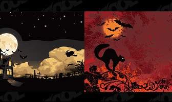 Halloween Vektor Ilustrasi Bahan