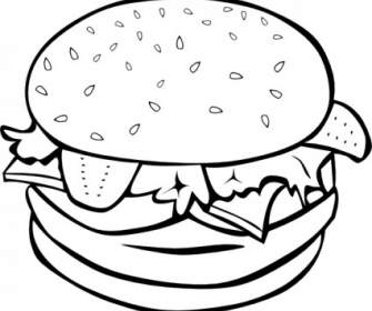 Hamburger B And W Clip Art