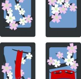 Hanafuda-Sakura-März-ClipArt-Grafik
