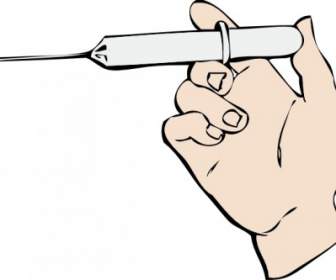 Hand And Syringe Clip Art