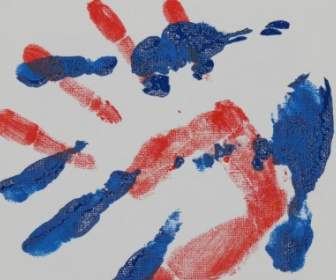 Hand Handabdruck Fingerfarben