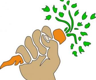 Hand Holding Carrot Clip Art