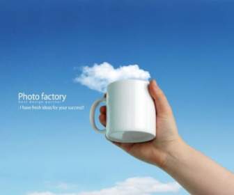 Handheld Cup Creative Advertising Psd Layered