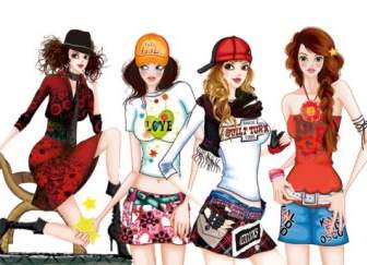Handpainted Female Fashion Png Images