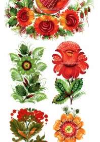 Handpainted Floral Decoration Style Vector