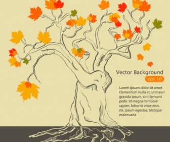 Peint à La Main Maple Leaf Background Vector